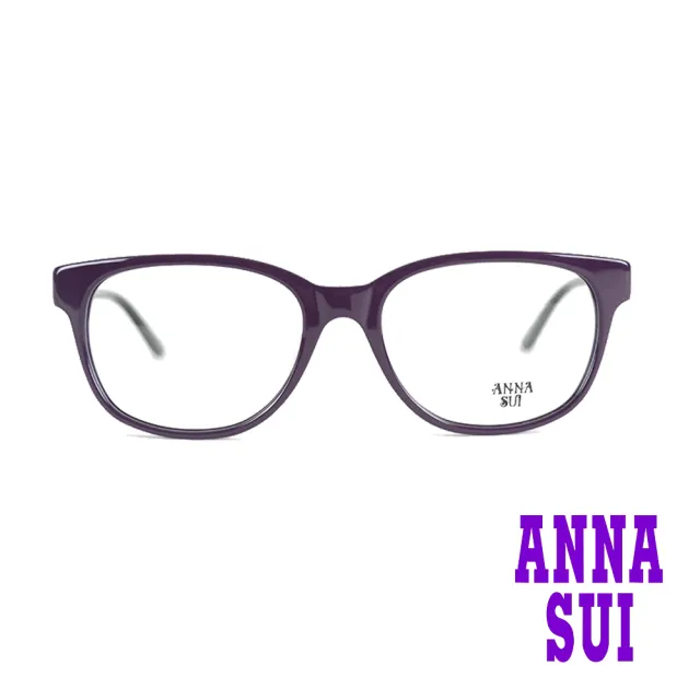 【ANNA SUI 安娜蘇】日系細版鏡腳小花造型光學眼鏡-黯紫(AS574-767)