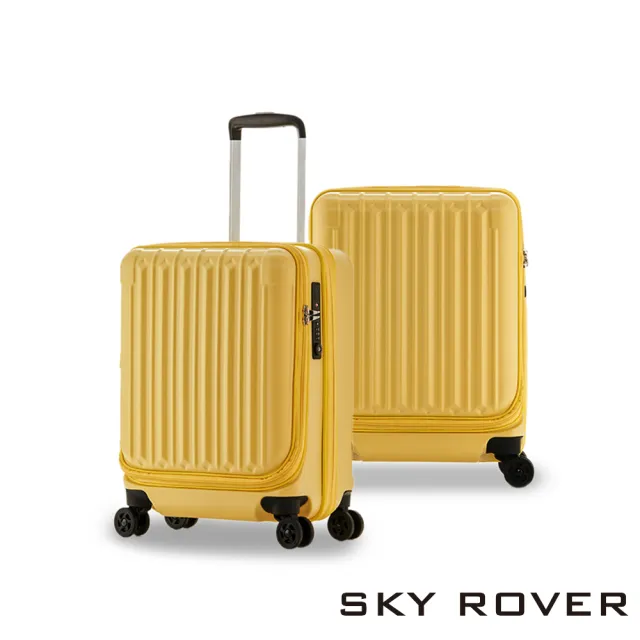 【SKY ROVER】雙十GO 19吋 璀璨晶鑽 側開式拉鍊硬殼行李箱 7色 SRI-1808SF-19(登機箱 可擴充 USB插槽)