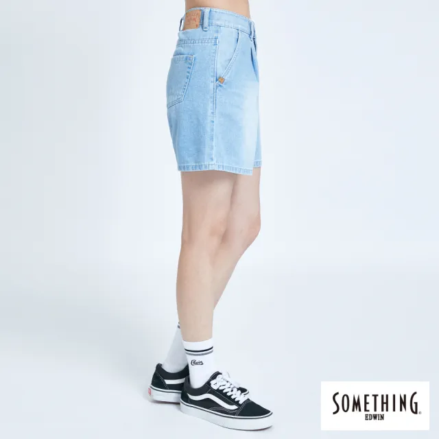 【SOMETHING】女裝 百慕達斜袋短褲(拔淺藍)