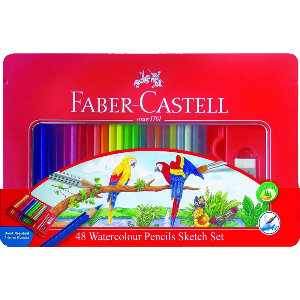 【Faber-Castell】48色紅盒色鉛筆 台灣公司貨(開學 文具 畫畫 美術 寫生 禮物)