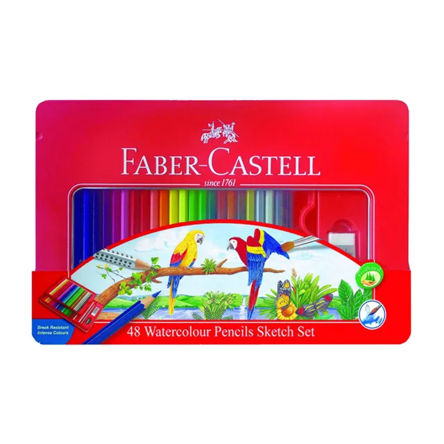 【Faber-Castell】48色紅盒色鉛筆 台灣公司貨(開學 文具 畫畫 美術 寫生 禮物)