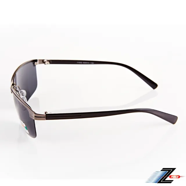【Z-POLS】駭客任務頂級鋁鎂合金輕量材質 寶麗來Polarized偏光太陽眼鏡(銀黑質感 抗UV400 配戴舒適帥氣)