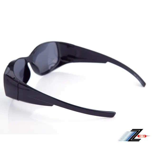 【Z-POLS】帥氣加大款可包覆設計 Polarized寶麗來偏光抗UV400太陽眼鏡(可包覆近視眼鏡於內超實用!)