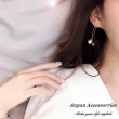 【Anpan】韓東大門NYU珍珠流蘇線條耳釘式耳環