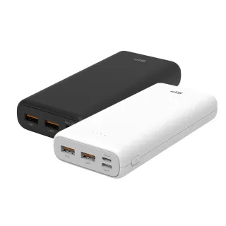 【SP 廣穎】C20QC 20000mAh 18W 3孔輸出 PD/QC快充 大容量行動電源(黑/白)