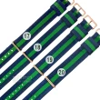 【Watchband】17.18.19.20 mm / DW 各品牌通用 鍍玫瑰金不鏽鋼扣頭 尼龍錶帶(藍x綠)