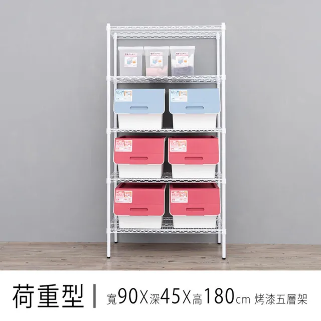 【dayneeds 日需百備】荷重型 90x45x180公分烤漆五層架(鐵力士架/收納層架/層架/鐵架)