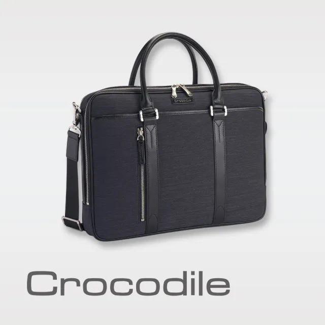 【Crocodile】Crocodile 鱷魚皮件 公事包   0104-07607(Marvel布配皮系列)