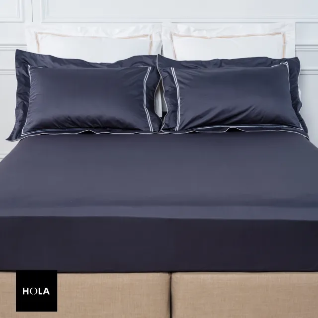 【HOLA】艾維卡埃及棉素色床包特大深藍(特大)