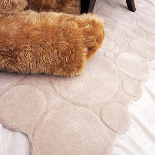 【山德力】ESPRIT地毯70x140cm沫影(不規則 白色)