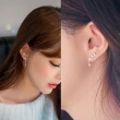 【Emi 艾迷】隱藏賣場 韓系天使花葉珍珠鋯石925銀針耳環