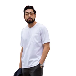 【男人幫】台灣製造高磅純色素面精梳棉加口袋五分袖T恤4色(T7807)