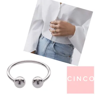 【CINCO】葡萄牙精品 CINCO Hit ring 925純銀戒指 雙圓球C型戒指(925純銀)