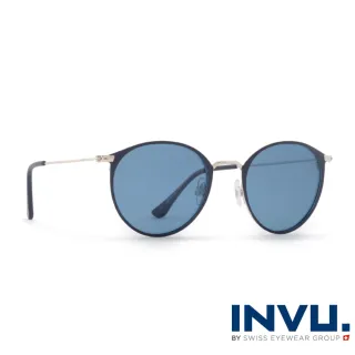 【INVU瑞士】來自瑞士典雅小臉造型水銀偏光太陽眼鏡(黑銀-B1906C-)