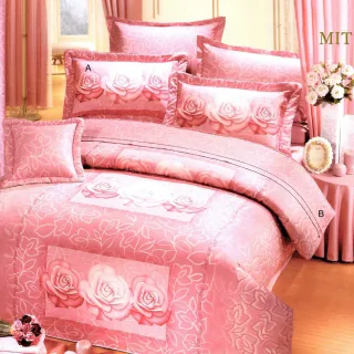 【ASHLYNA   愛希琳娜】精梳棉植物花卉六件式兩用被床罩組玫瑰(加大)