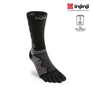 【Injinji】Ultra Run 終極系列五趾中筒襪(碳黑)NAA6795(終極系列 五趾襪 中筒襪 跑襪 機能襪)