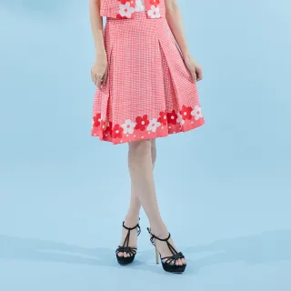 【RED HOUSE 蕾赫斯】格紋花朵印花裙(粉色)