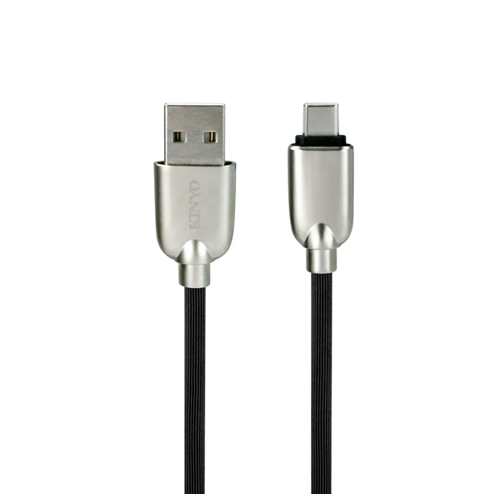 【KINYO】Type-C U鋅條紋 極速充電傳輸線1.2M(USB-C07)