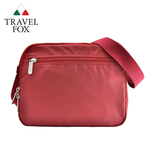【TRAVEL FOX 旅狐】撞色雙層隨身斜背包/側背包/女包/包包(TB605-04 紅色)