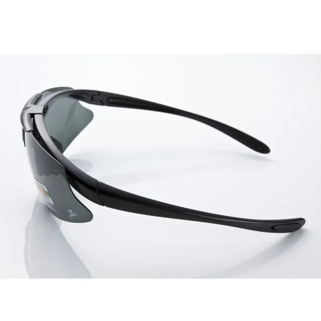 【Z-POLS】專業可掀設計 霧黑框搭載抗UV400寶麗來偏光運動眼鏡(鏡片可上掀 框體可配度內框設計運動偏光鏡)