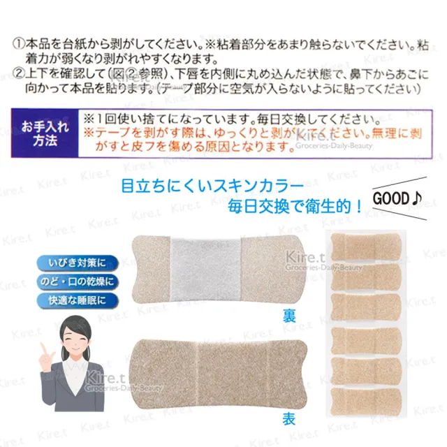 【kiret】日本 快眠 防打呼 夜間止鼾貼片-36枚 贈迷你止鼾夾鼻(止鼾貼 嘴貼 打呼器 止鼾器)