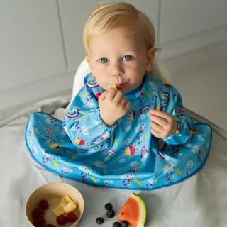 【英國 Tidy TOT】防髒防水圍兜 長袖 多色可選(副食品 防水圍兜)