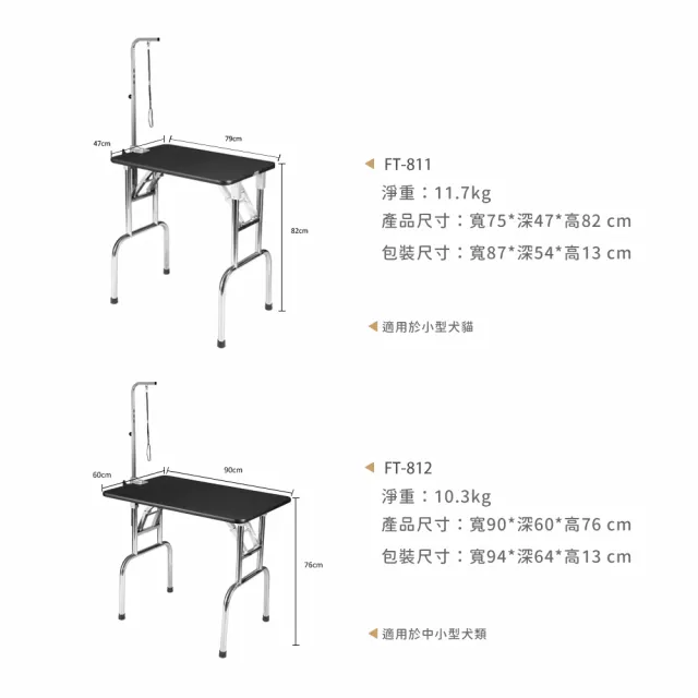 【神寶寵物】不鏽鋼摺疊美容桌 FT-812(中型實用)