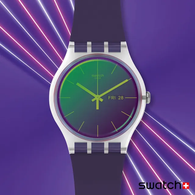 【SWATCH】Transformation系列手錶 POLAPURPLE 極地粉紫 瑞士錶 錶(41mm)