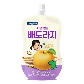 【韓國 BEBECOOK】幼兒雪梨桔梗汁 100ml(100%韓國A級雪梨、桔梗製成)