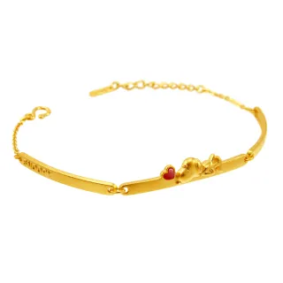 【2sweet 甜蜜約定】SNOOPY史努比愛心系列純金手鍊-約重2.48錢(SNOOPY史努比純金金飾)