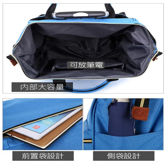 【GoTrip 微旅行】拉桿袋 登機袋 購物車 25吋學院風揹拉兩用前開式拉桿包  藏青色(悅生活)