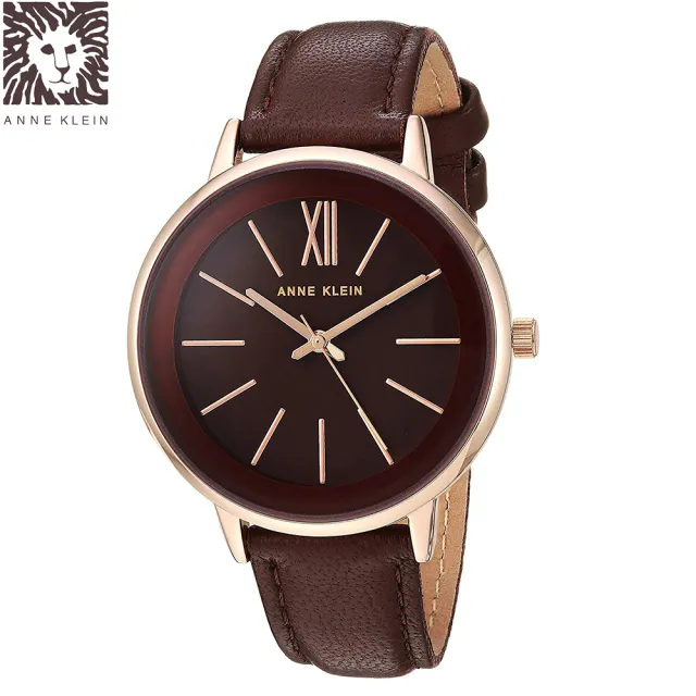 【Anne Klein】戀人的詠嘆小牛皮腕錶-深咖啡色x37mm(AK-3252RGBN)