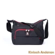 【Kinloch Anderson】極簡耀色 輕巧休閒前袋造型側背包(低調黑紅)