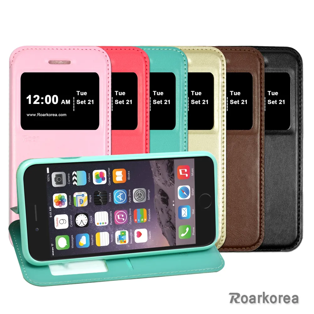 【Roarkorea】Apple iPhone 6 開框隱藏磁扣式翻頁質感皮套