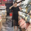 【Dorri】現貨-玩美衣櫃可愛俏麗純色拼接單蛋糕裙裝S-XL(共二色)