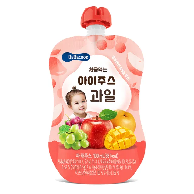【韓國 BEBECOOK】嬰幼兒果汁 100ml(嬰幼兒果汁)
