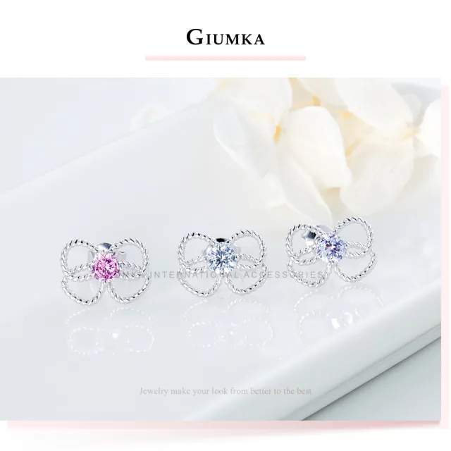 【GIUMKA】開運．新年禮物．蝴蝶結耳環．耳針式(銀色/玫金)