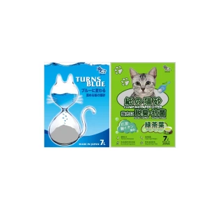 【QQ KIT】環保紙貓砂《變藍色/綠茶》7L(7包組)