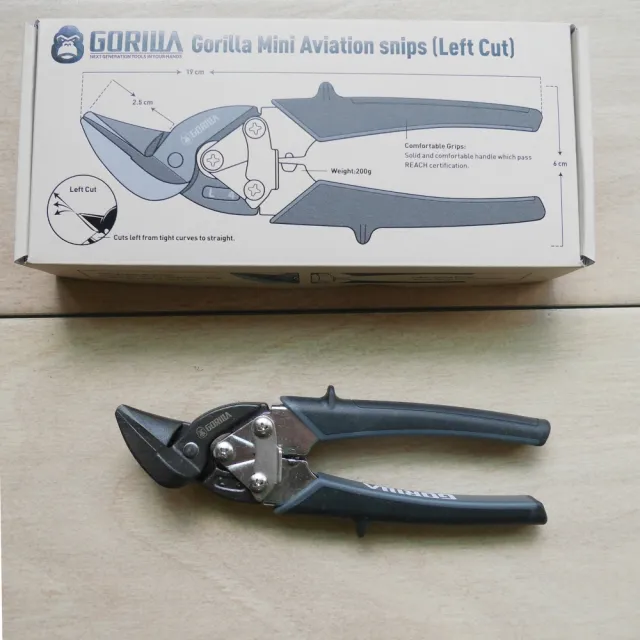 【GORILLA 紳士質人手工具】超省力小型鐵皮剪刀(左彎剪)