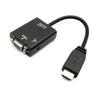 【ATake】HDMI toVGA 影音傳輸線(公轉母 HDMI轉接線 帶3.5mm音源孔 線長22cm)