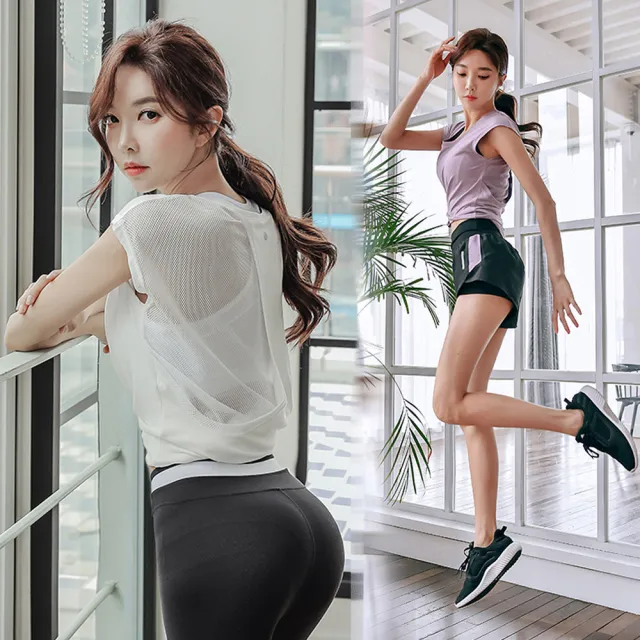 【BODYAIR】任2入 寬版挖背紗罩衫上衣(瑜珈.慢跑.運動.健身.透氣.舞蹈.運動服)