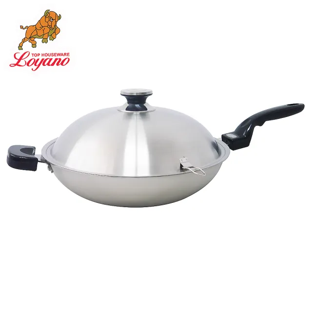 【LOYANO羅亞諾】SUS#316不鏽鋼七層複合金單把炒鍋_40cm(LY-055)