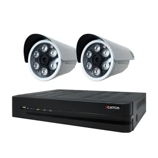 【CHICHIAU】H.265 4路5MP台製iCATCH數位高清遠端監控錄影主機-含1080P SONY 200萬監視器攝影機x2