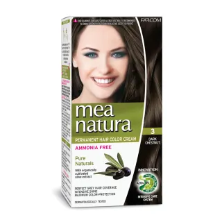 【mea natura 美娜圖塔】植萃橄欖染髮劑3號-深棕黑色-60G+60G(擺脫顯老白髮．重現年輕髮色)