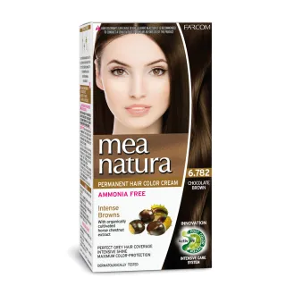 【mea natura 美娜圖塔】植萃七葉樹染髮劑6.782號-亮澤棕色-60G+60G(擺脫顯老白髮．重現年輕髮色)