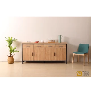 【WAKUHOME瓦酷家具】格萊斯原切木輕工業風6尺餐櫃 B001-706-B