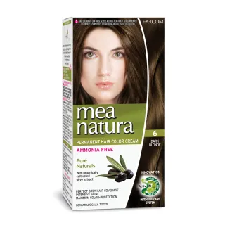 【mea natura 美娜圖塔】植萃橄欖染髮劑6號-深咖啡色-60G+60G(擺脫顯老白髮．找回年輕髮色)