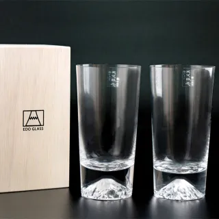 【田島硝子】日本手工吹製富士山杯 經典高杯對杯(TG15-015-T+TG15-015-T)