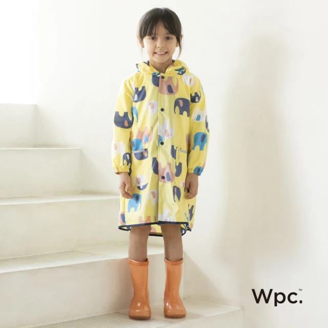【w.p.c】空氣感兒童雨衣/超輕量防水風衣 附收納袋(頑皮象M)