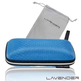 【Lavender】擦拭收納兩用袋與眼鏡盒套組-藍(眼鏡盒)